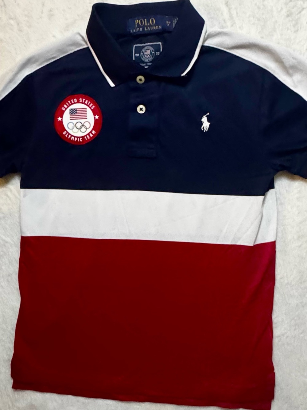 Polo by Ralph Lauren Boys small Navy/White/Red USA Olympic Team Polo